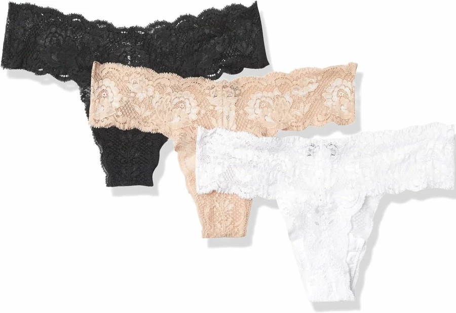Cosabella Never Say Never Cutie 3-Pack Low Rise Thongs for Women - Soft Lace Underwear Set