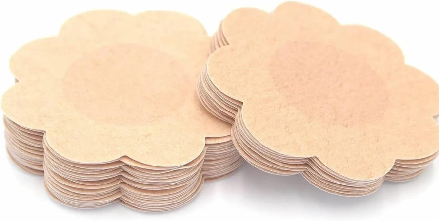 QueenVibes 40-Pack Disposable Nipple Covers, Self-Adhesive No Show Pasties, Reusable Breast Covers for Women, Comfortable & Invisible Bra Alternatives