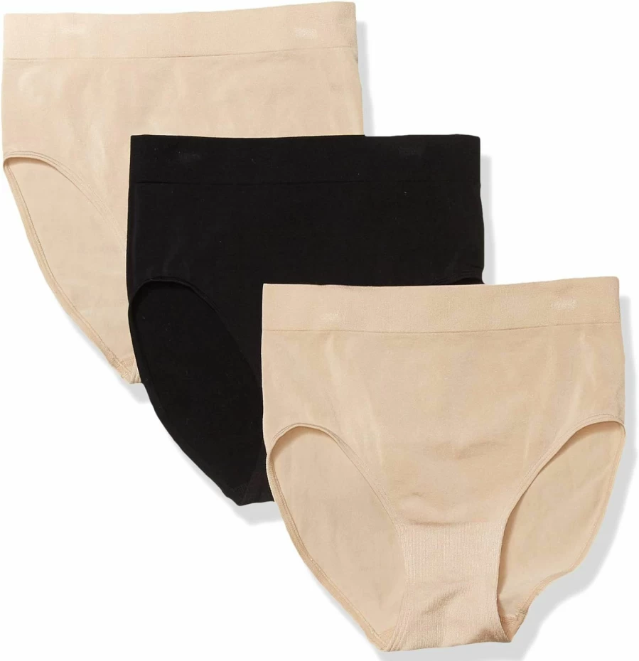 Wacoal Women's B-Smooth 3 Pre-Pack Brief Pant - Comfortable Cotton Underwear for Everyday Wear