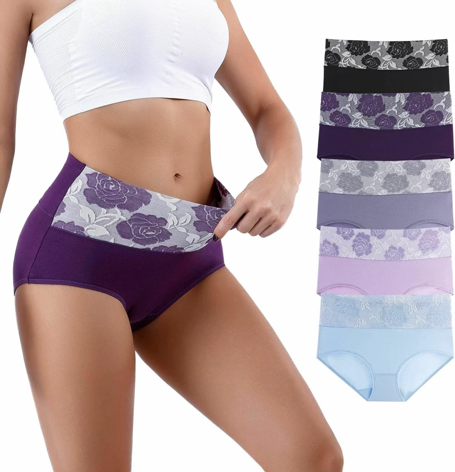 Honzadar Women's High Waist Tummy Control Underwear - Postpartum Panties, Full Coverage Briefs for Regular & Plus Size