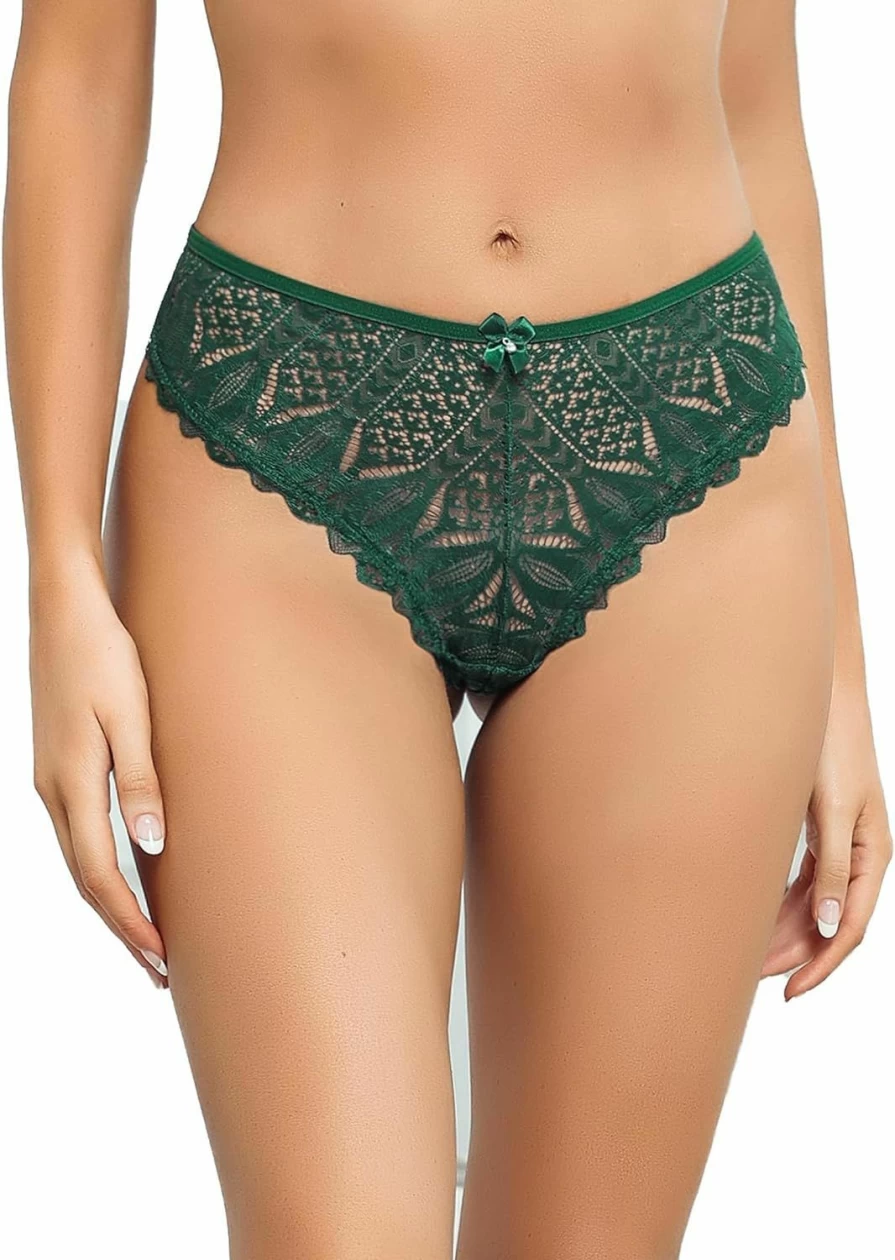 Avidlove Women's Lace Cheeky Bikini Underwear - Criss Cross Design, 1-4 Pack Options