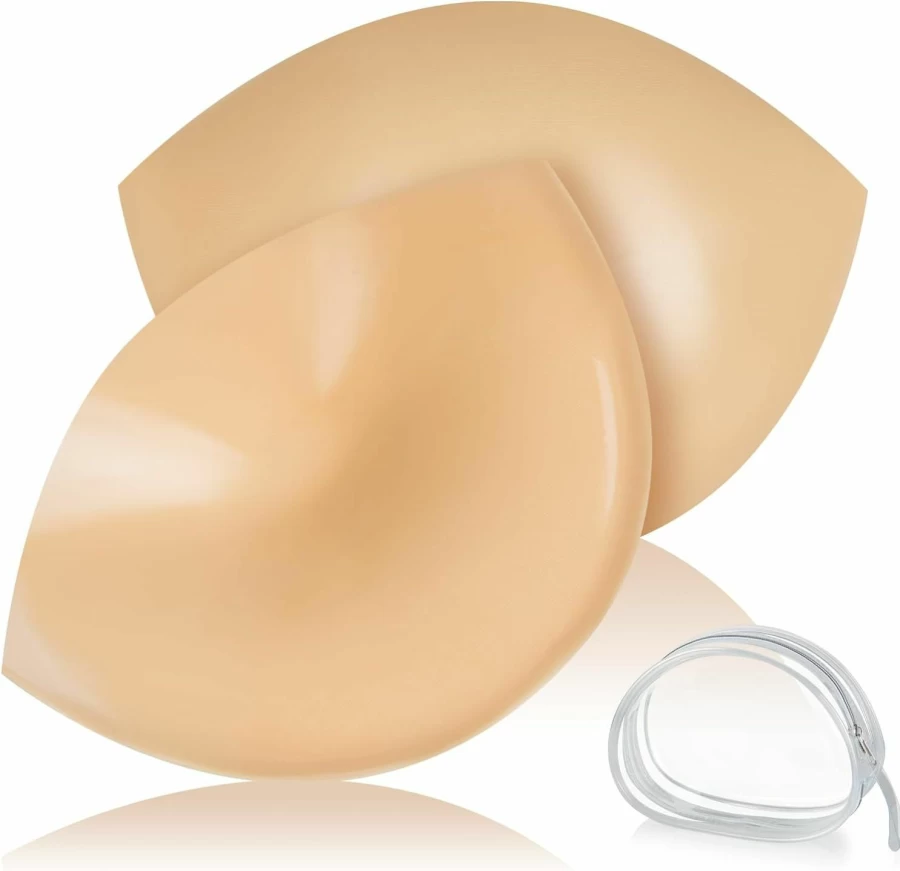 Auteek Reusable Double-Sided Sticky Bra Inserts - Invisible Lift Push Up Breast Pads, Washable Self-Adhesive Boob Pads for Women
