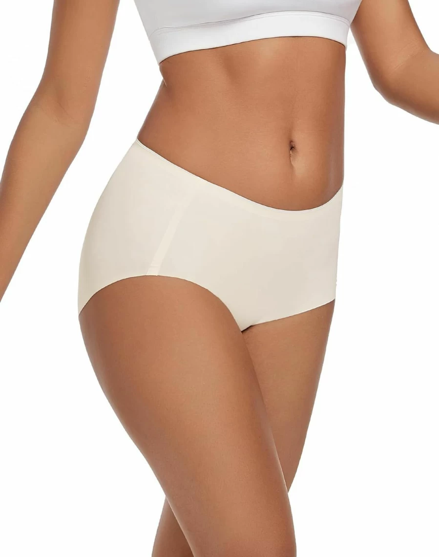 INNERSY Women's No Show Seamless Panties 3-Pack - Quick Dry Nylon Underwear Briefs