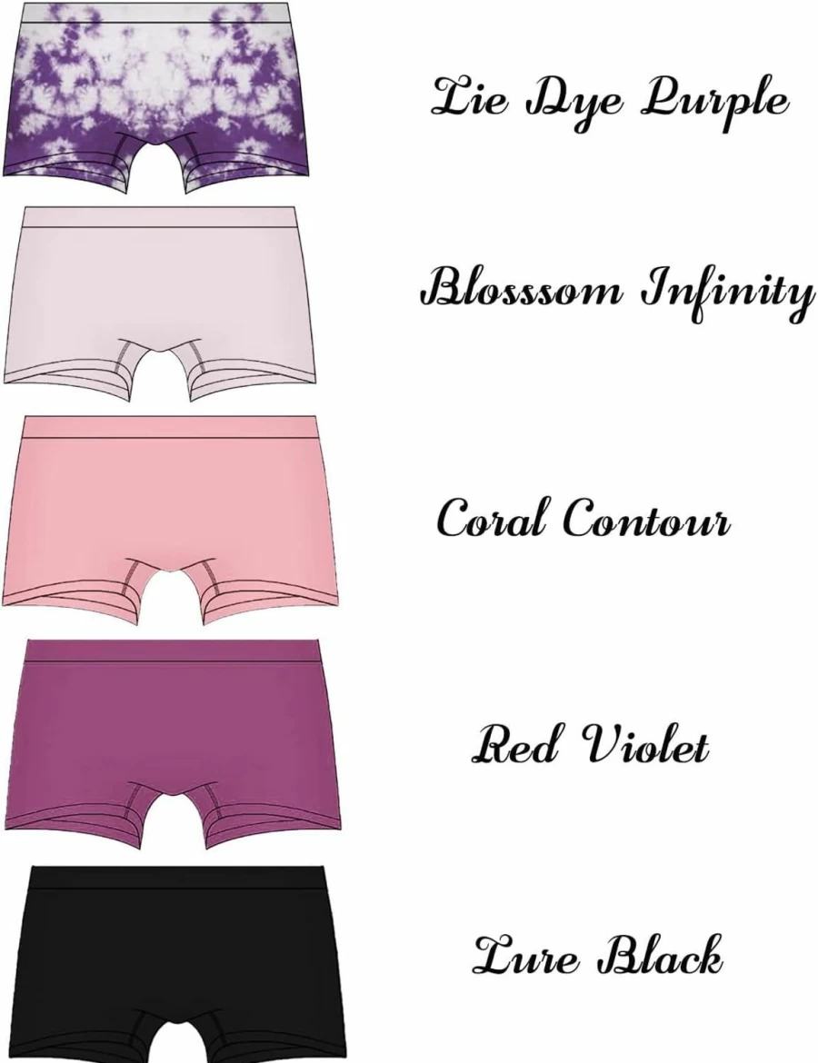 LALESTE Women's Seamless Boyshort Underwear 5-Pack - Soft, Stretchable Full Coverage Panties Boxer Briefs