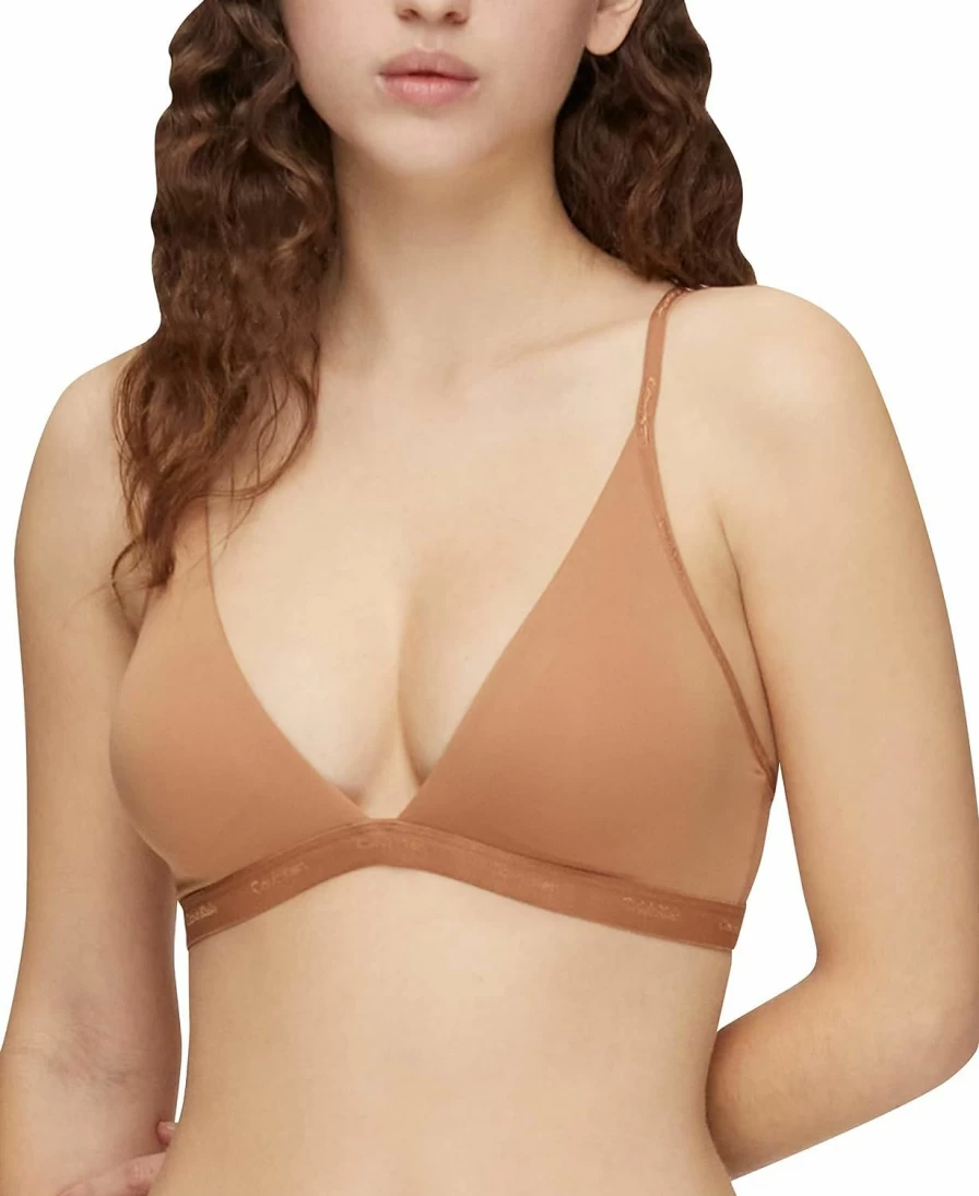 Calvin Klein Women's Lightly Lined Triangle Bralette - Comfortable Form-Fitting Bralette for Everyday Wear
