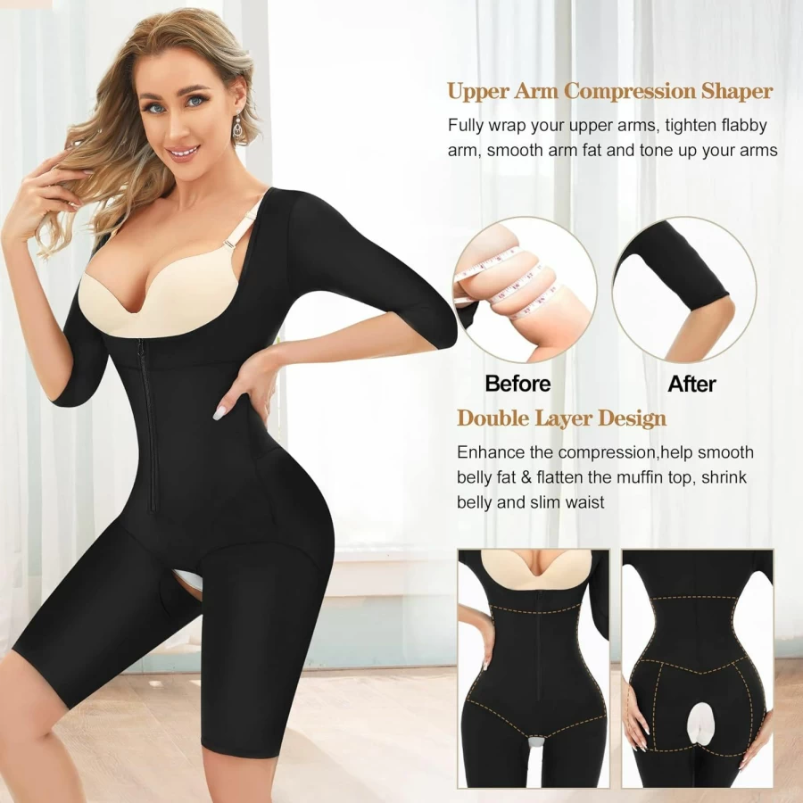RDSIANE Women's Shapewear - Tummy Control Waist Trainer, Butt Lifting Bodysuit & Arm Compression Shaper | Colombian Fajas for Slimming & Body Shaping
