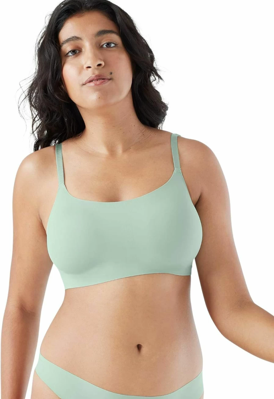 True & Co Women's True Body Scoop Neck Bra with Adjustable Straps - Comfortable Wireless Lace Bralette