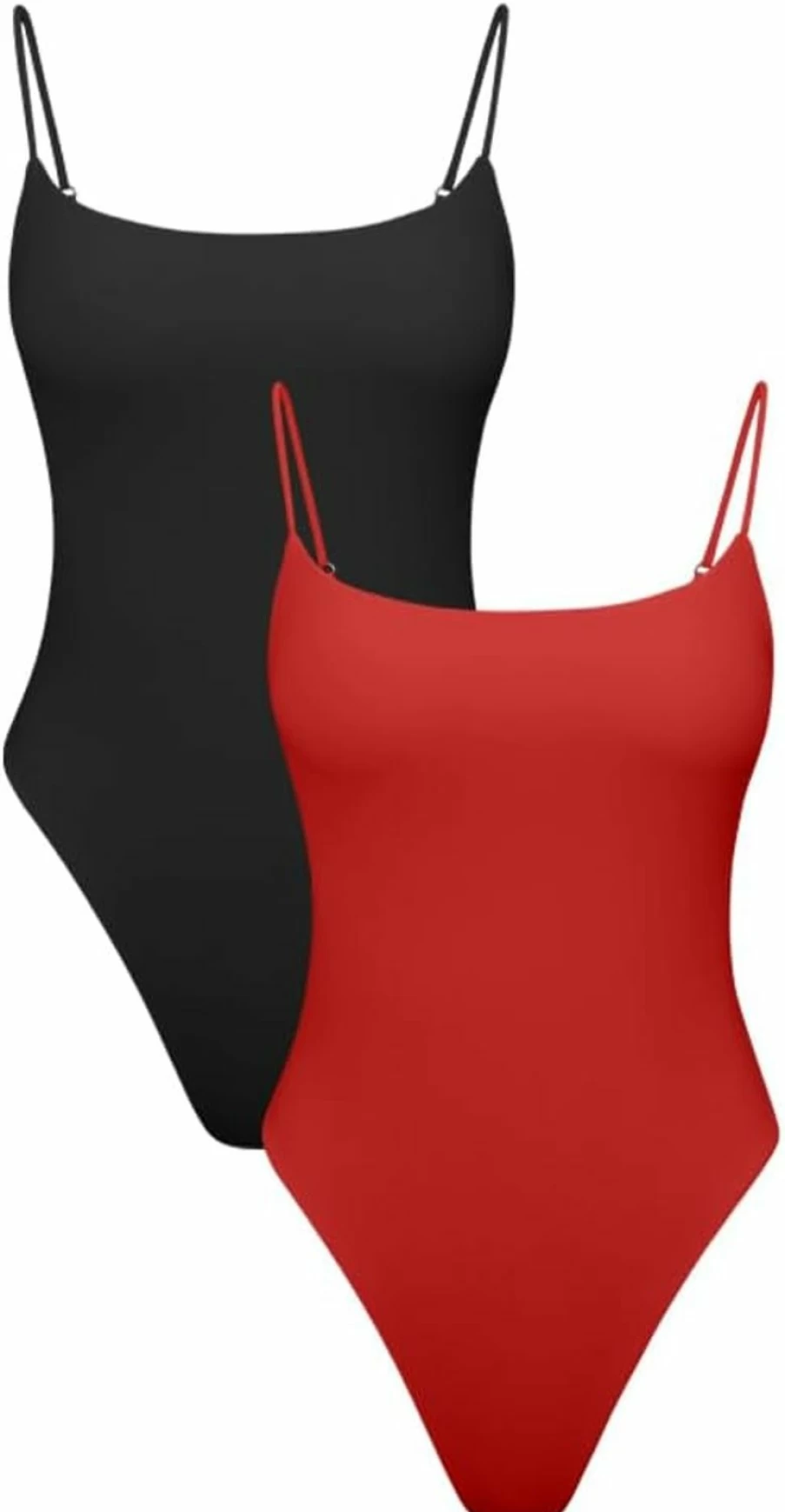 HYZ Women's Sexy Summer Two-Piece Leotard - Sleeveless Spaghetti Strap Bodysuit with Thong for Women