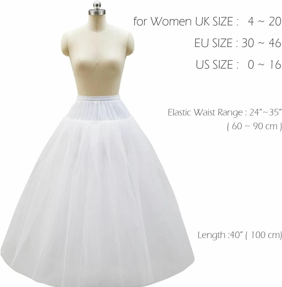 Aprildress A-Line Hoopless Petticoat Underskirt for Wedding Dresses - Elegant Crinoline Slip PPT026
