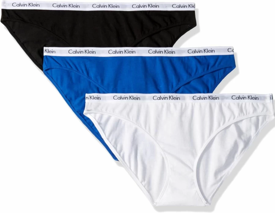 Calvin Klein Women's 3-Pack Cotton Stretch Bikini Panties with Carousel Logo