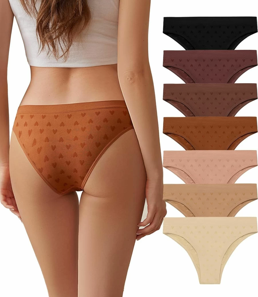 SHARICCA Women's Seamless Bikini Underwear - Super Stretch, Low Rise, Cheeky Hipster Panties - Soft & Comfortable Multipack