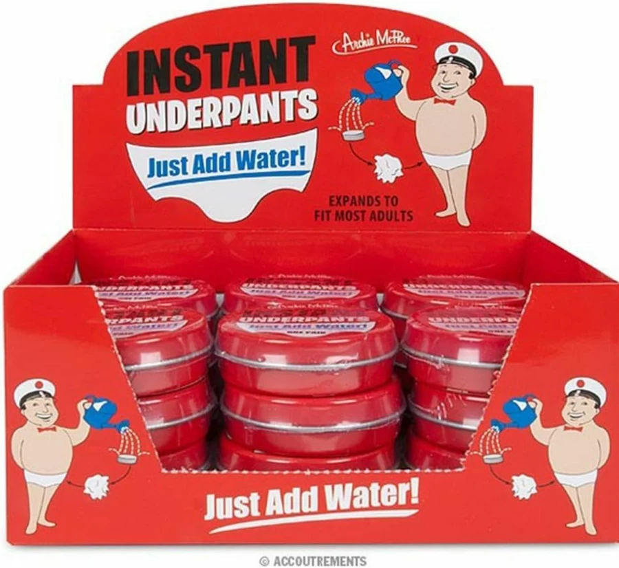 "Accoutrements Instant Underpants – Just Add Water for One Pair, Fun Novelty Gift by Archie McPhee"