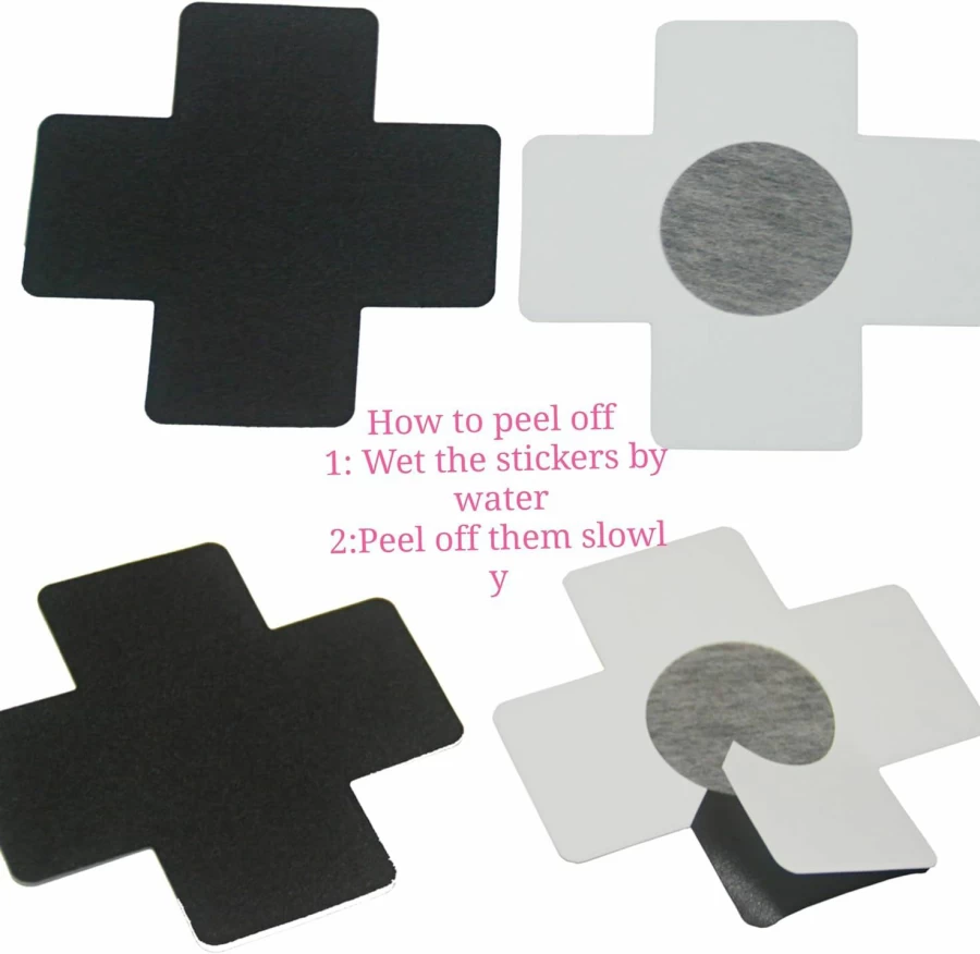 CLOHO Disposable Self-Adhesive Nipple Covers - 10 Pairs Medium Breast Pasties for Women, Reusable Lingerie Petals