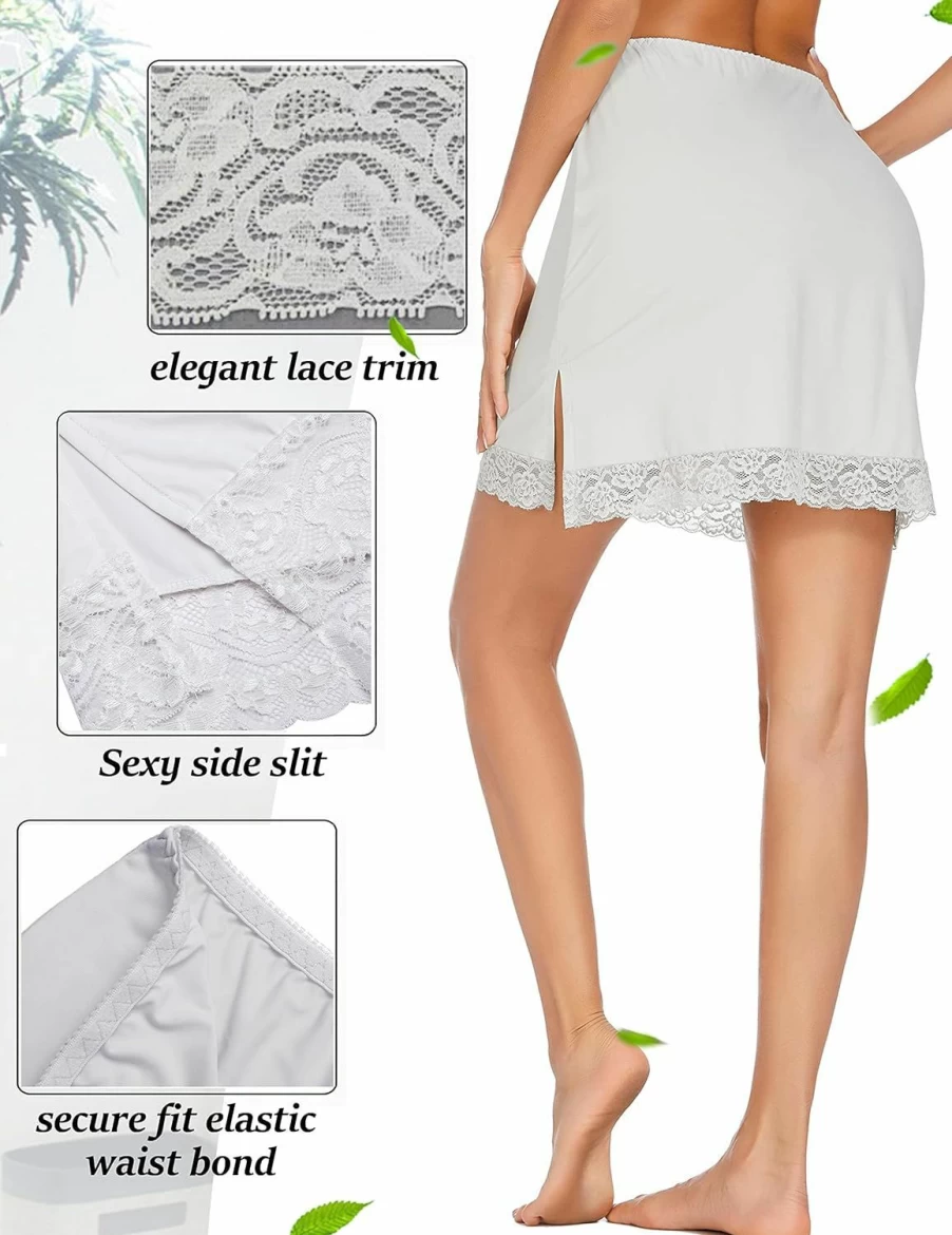Avidlove Women's Lace Trim Above Knee Half Slip Underskirt - Soft Short Half Slip for Dresses & Skirts