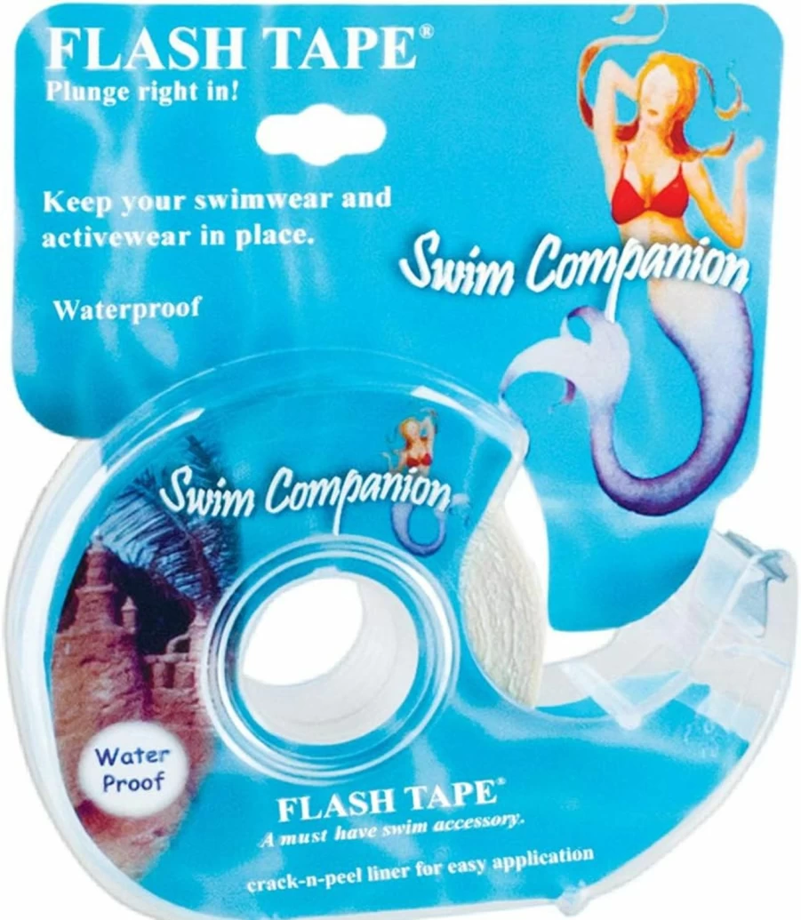Braza Double Sided Swim Flash Tape - Clear Adhesive for Clothing, Fabric & Body with Crack N Peel Liner