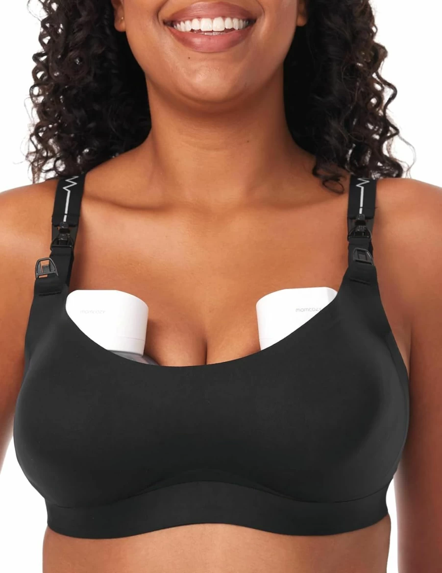 Momcozy Hands Free Pumping Bra - Wireless Nursing Bra for Wearable Breast Pumps, Compatible with Momcozy M5, S12 Pro & More, Comfortable Maternity & Breastfeeding Bra