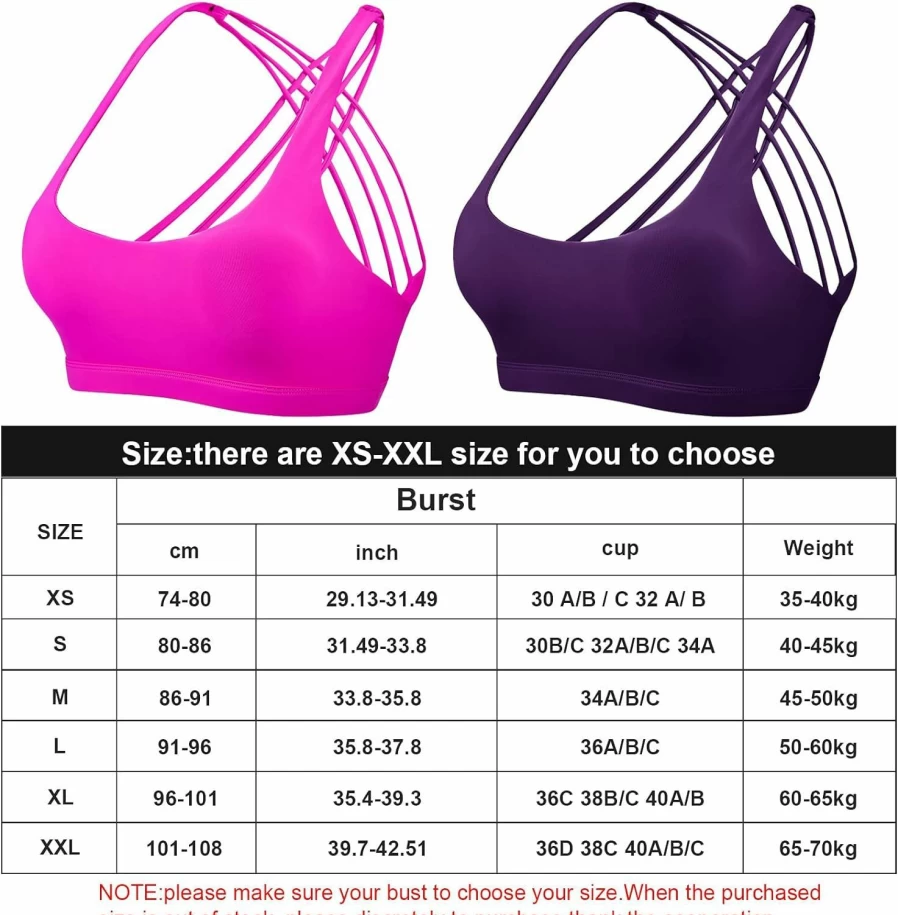 Patelai Women's Cross Back Sports Bra - 2 Pack Seamless Padded Yoga Bras for Workout & Comfortable Support