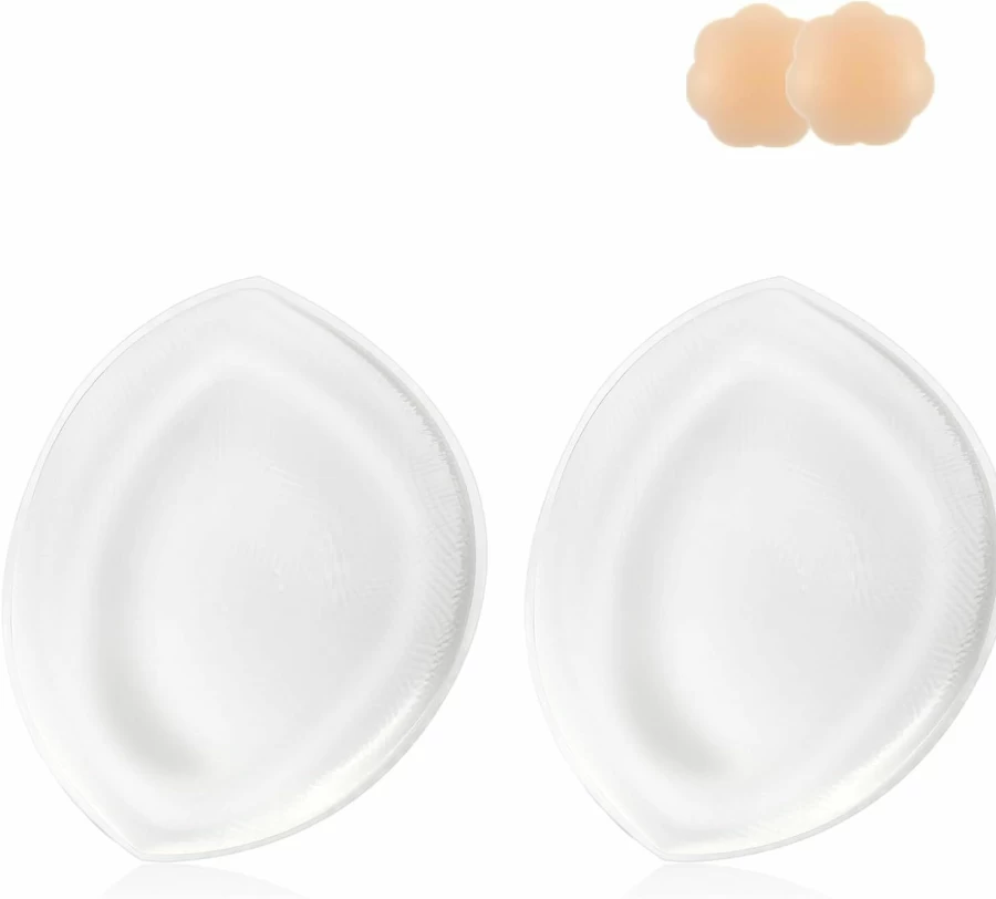 Niidor Removable Self-Adhesive Push Up Bra Pads - Triangle Sticky Bra Cups for Bikini & Swimsuit - Nude Breast Lift Inserts