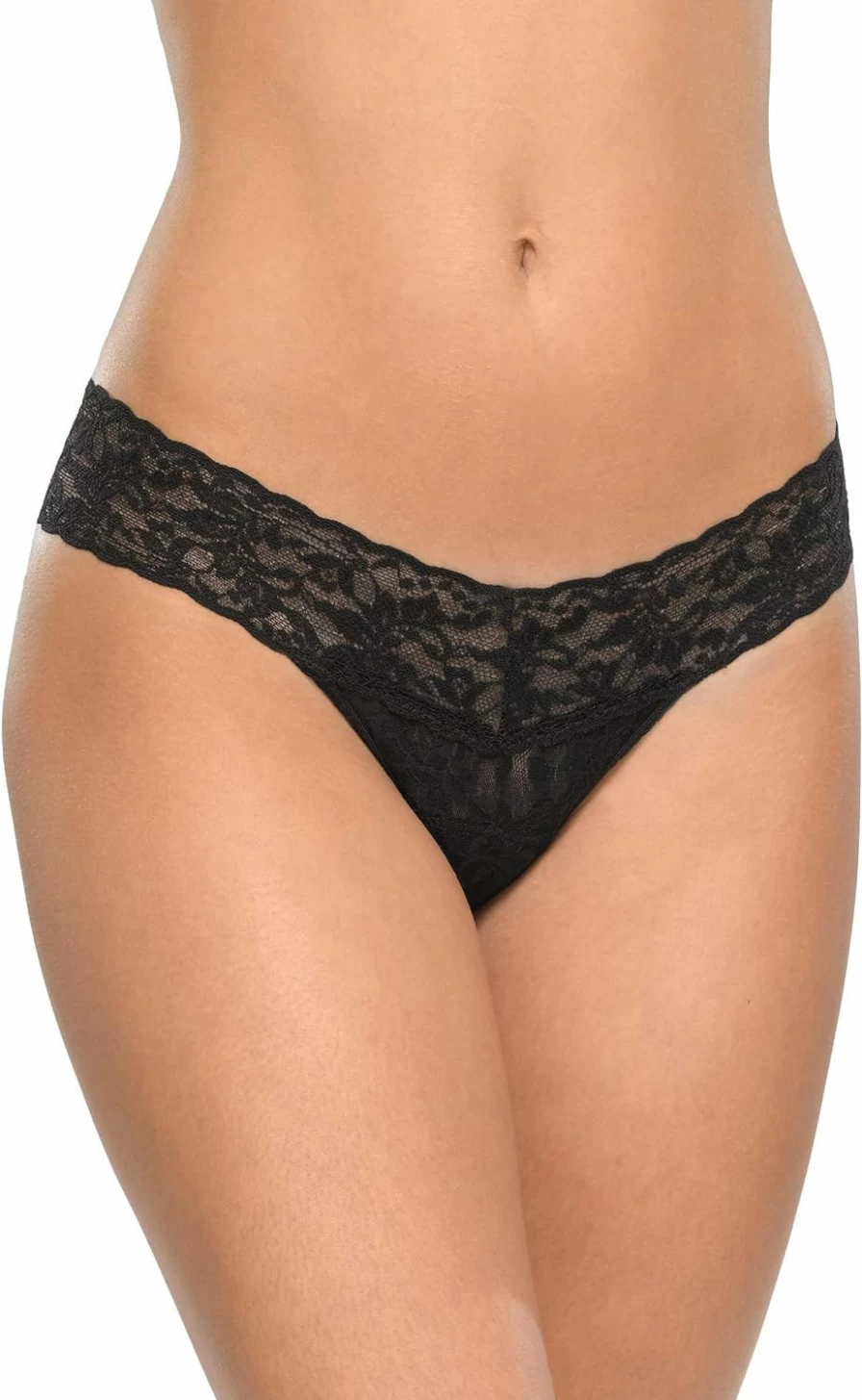 Hanky Panky Women's Low Rise Thong Underwear 5-Pack - One Size Fits Most (2-12) Comfortable Stretch Lace Panties