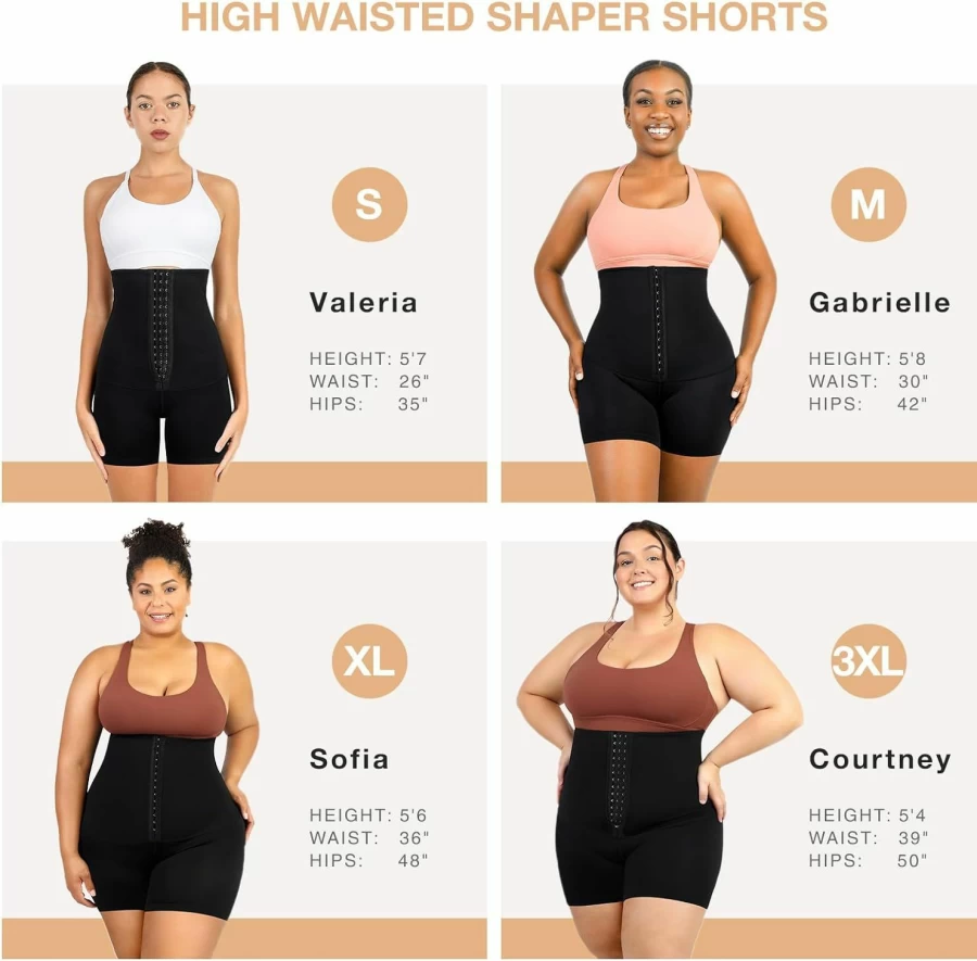 FeelinGirl High Waisted Shapewear Shorts for Women - Tummy Control Compression Panties with Thigh Slimming