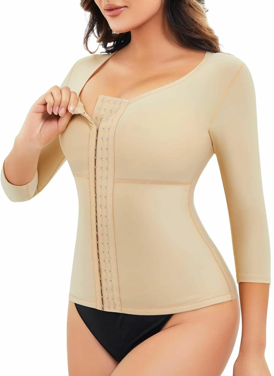 RDSIANE Post-Surgery Waist Trainer Bodysuit with Tummy Control & Arms Compression for Women – Slimming Girdle Body Shaper