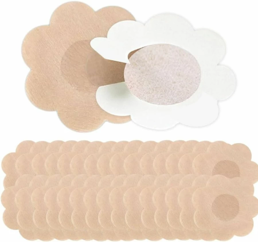 Fovcos 30-Pack Disposable Nipple Covers for Women, Reusable Pasties Breast Petals, Adhesive Bra Covers for Comfort & Modesty