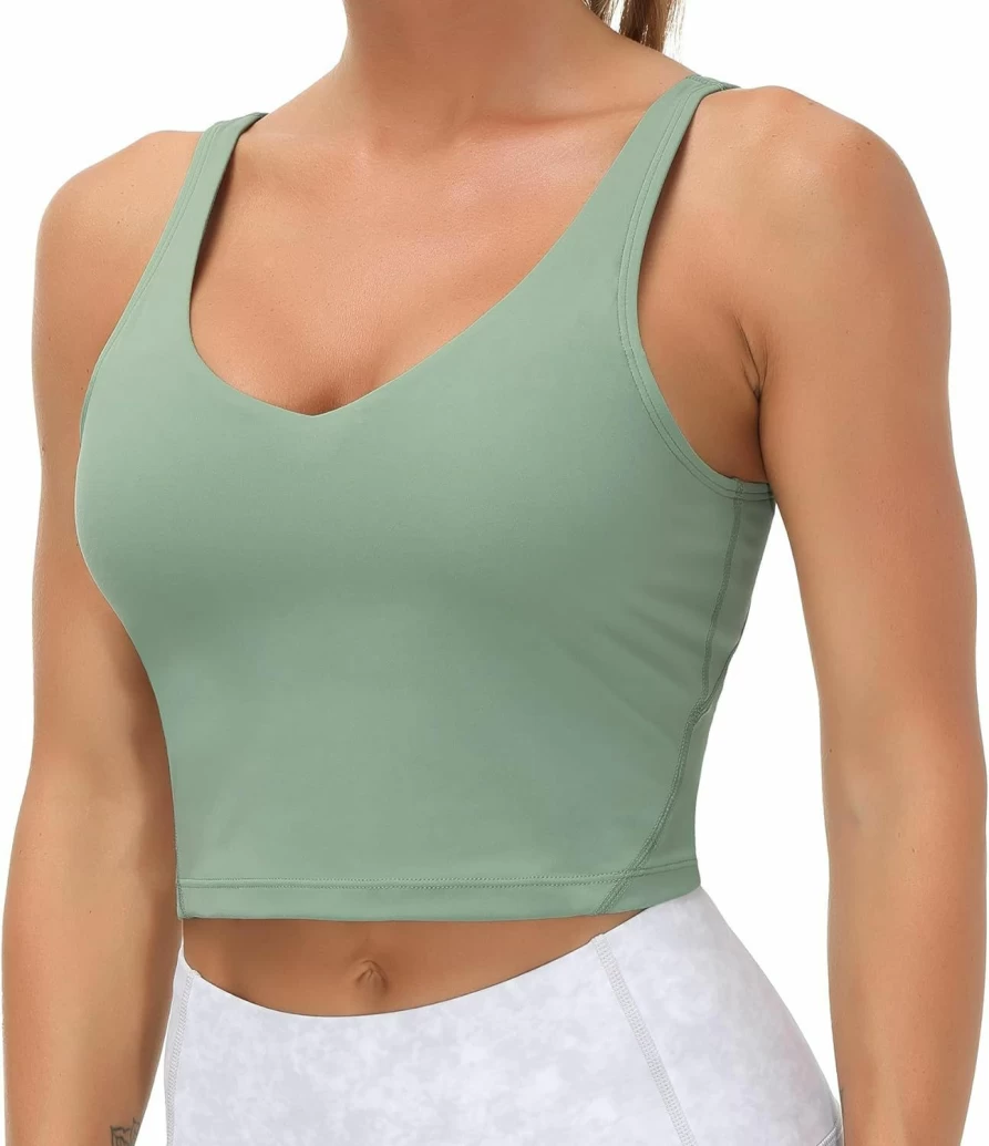 THE GYM PEOPLE Women's Medium Support Longline Sports Bra - Wirefree & Padded for Comfort