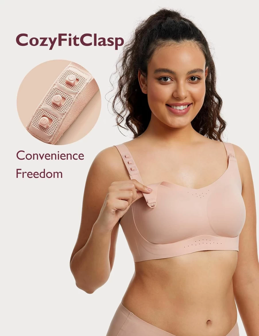 Momcozy 3-in-1 Nursing & Pumping Bra for Hands-Free Breastfeeding - Compatible with Wearable Breast Pumps M5 & S12 Pro, Comfortable Maternity Bra with CozyFit Clasp