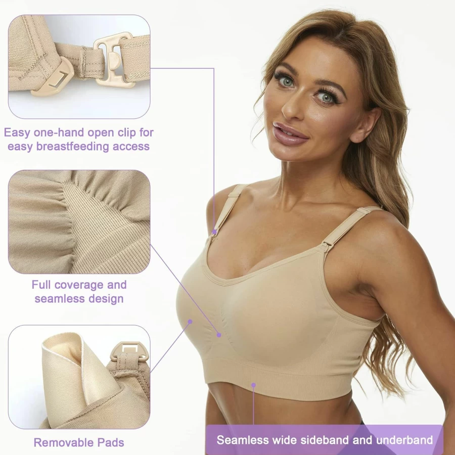 Civikbra Seamless Nursing Bra for Breastfeeding - Comfortable Maternity Bras for Pregnancy & Full Bust Support