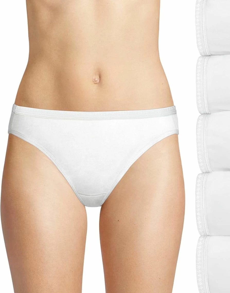 Hanes Women's 6-Pack Soft Breathable Cotton Bikini Underwear | Comfortable Multipack Panties