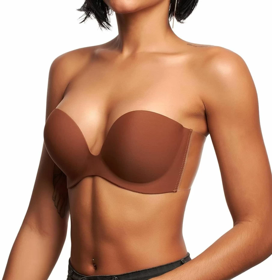 JUST BEHAVIOR Invisible Sticky Push-Up Bra for Women - Strapless, Backless, Self-Adhesive Comfort