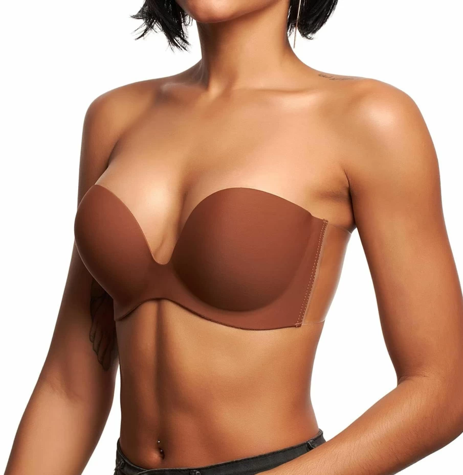 JUST BEHAVIOR Invisible Sticky Push-Up Bra for Women - Strapless, Backless, Self-Adhesive Comfort