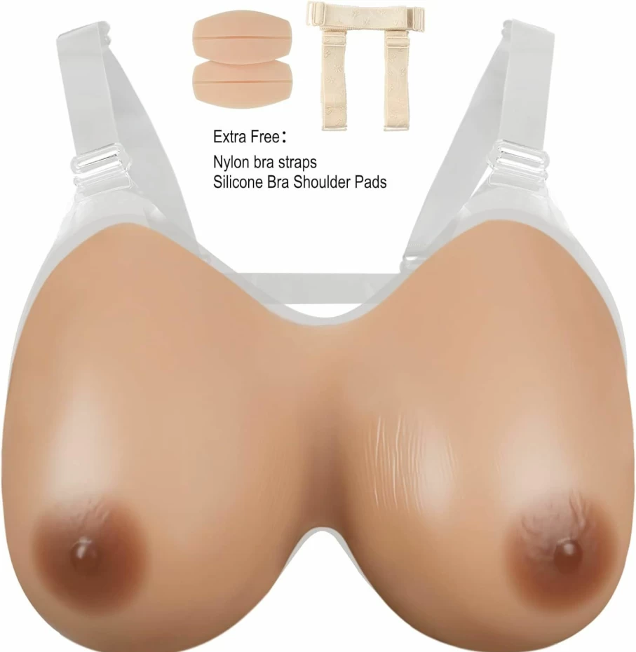 Vollence Silicone Breast Forms for Mastectomy & Crossdressing – Realistic Strap-On Fake Boobs