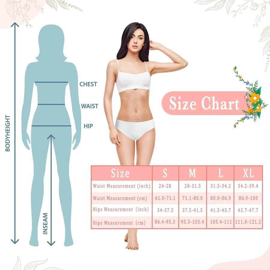 Vabean 40 Pack Women's Disposable Cotton Underwear - Breathable Ladies Panties for Travel, Hospital, Postpartum & Daily Use