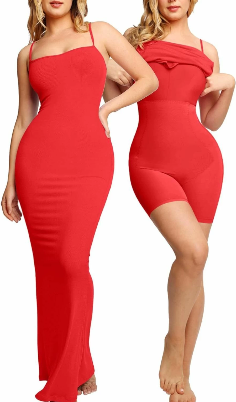 Popilush Women's 9-in-1 Shapewear Maxi Dress with Built-In Bodysuit | Summer Bodycon Slip Lounge Dress 2024