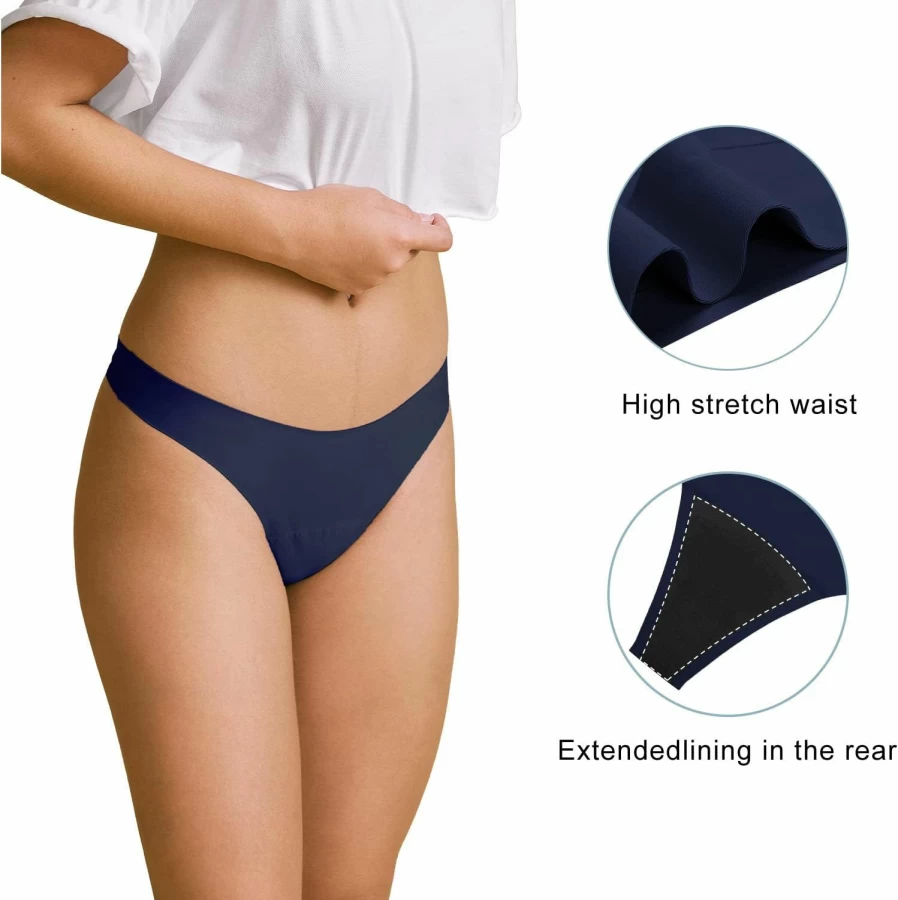 SHARICCA Women's Leakproof Postpartum & Period Underwear - 4-Layer Absorbent Thongs for Teens & Ladies, Multipack