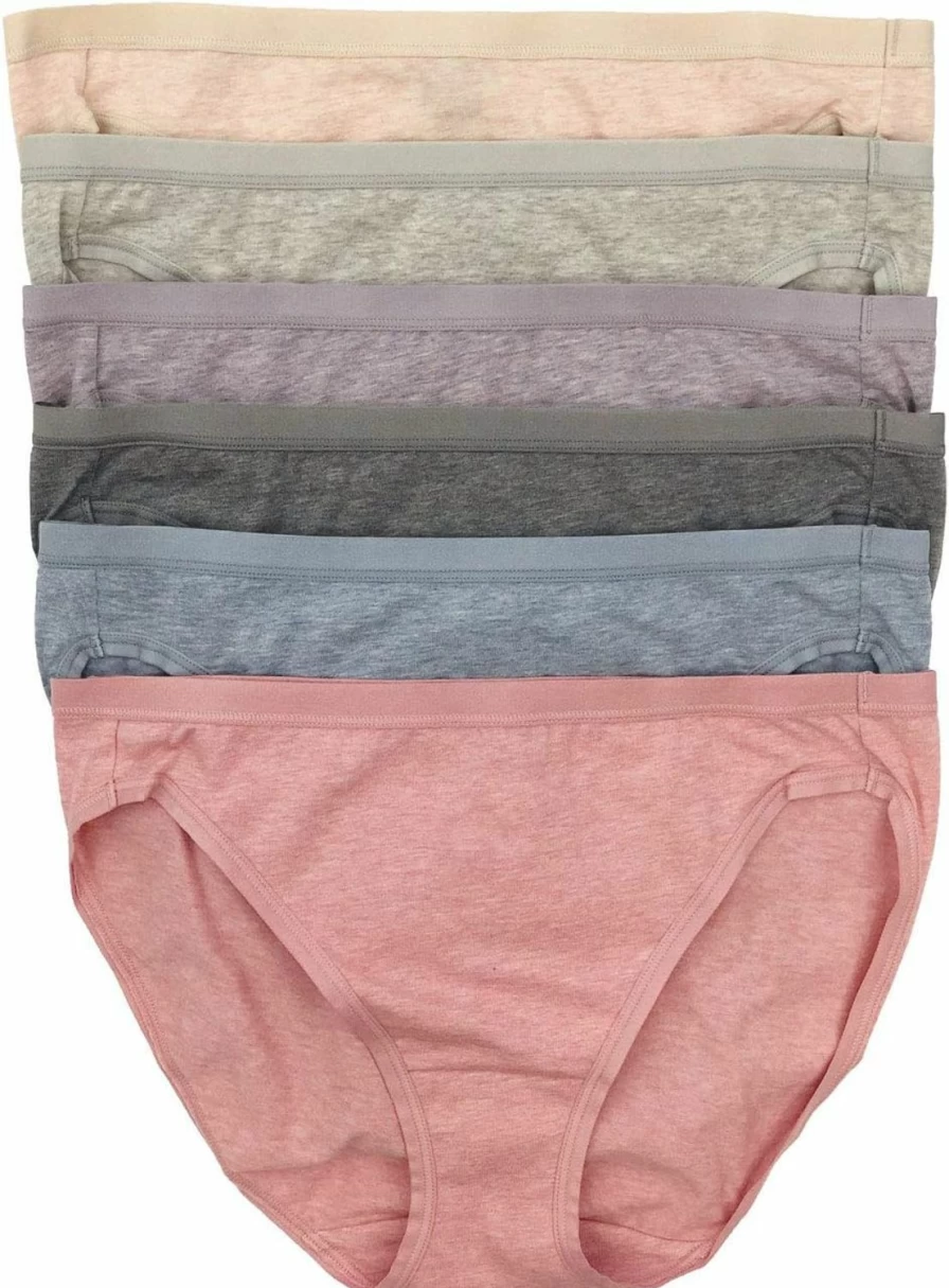 Felina Women's Organic Cotton Bikini Underwear 6-Pack - Seamless Soft Comfortable Panties