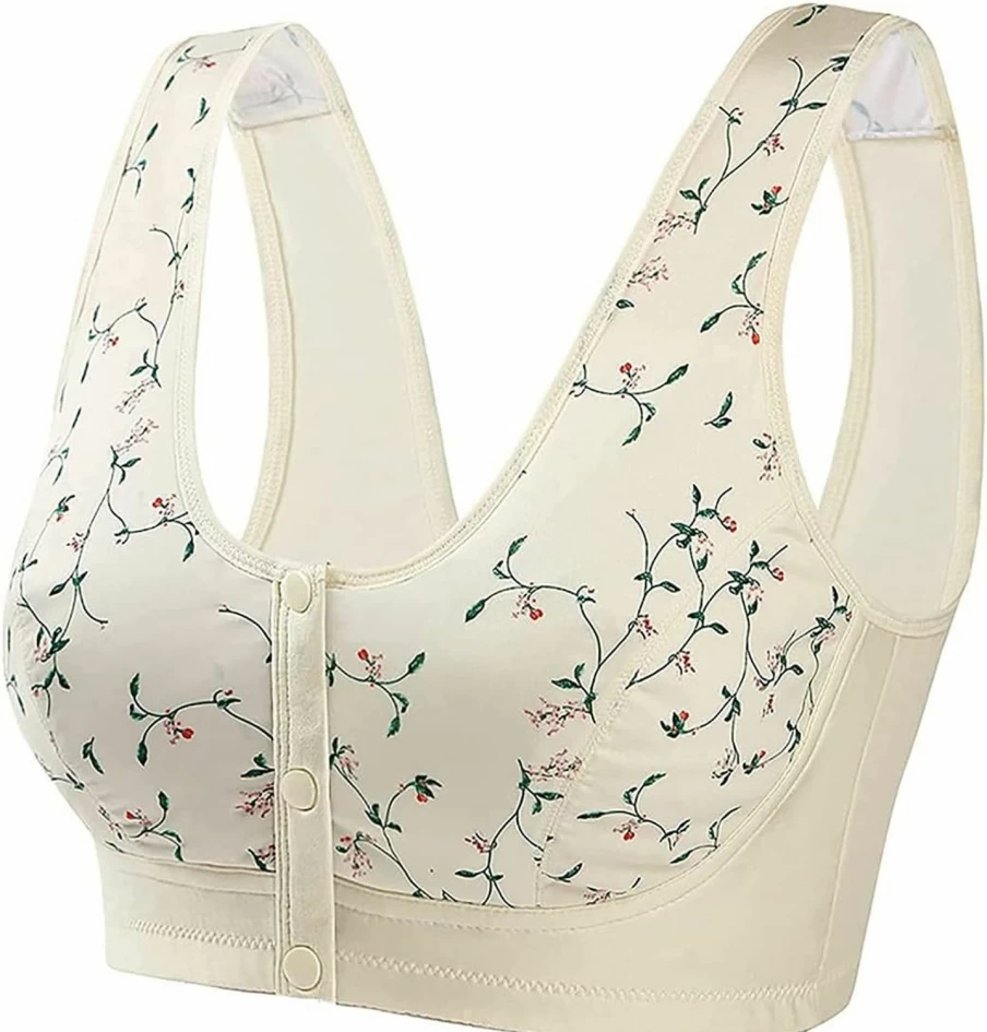 KHDFID Women's Front Button Sports Bra - Ultra Soft Cotton Comfort for Active Lifestyles