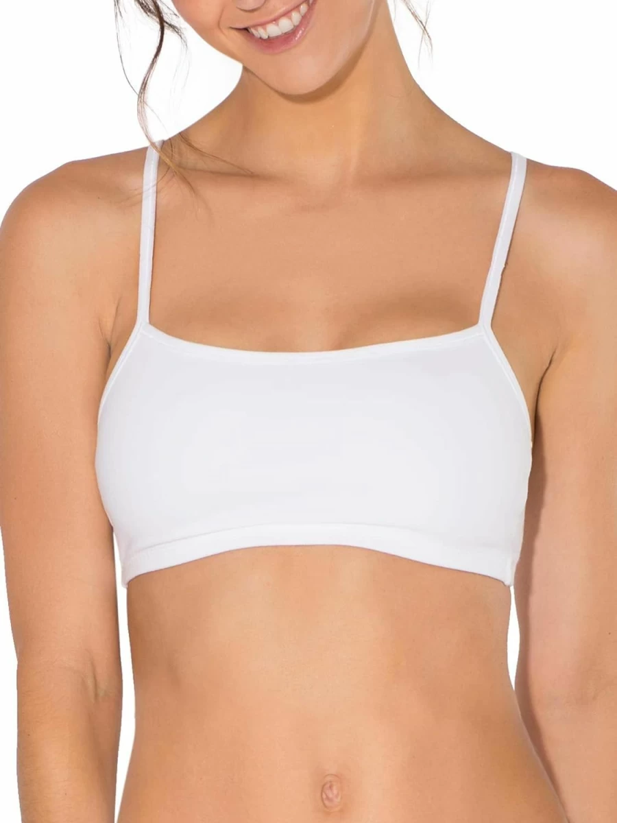 Fruit of the Loom Women's 3-Pack Cotton Sports Bras - Spaghetti Strap Pullover Comfort in Assorted Colors