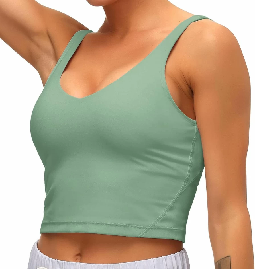Dragon Fit Women's Longline Sports Bra - Padded Yoga Crop Top for Fitness, Workout & Running