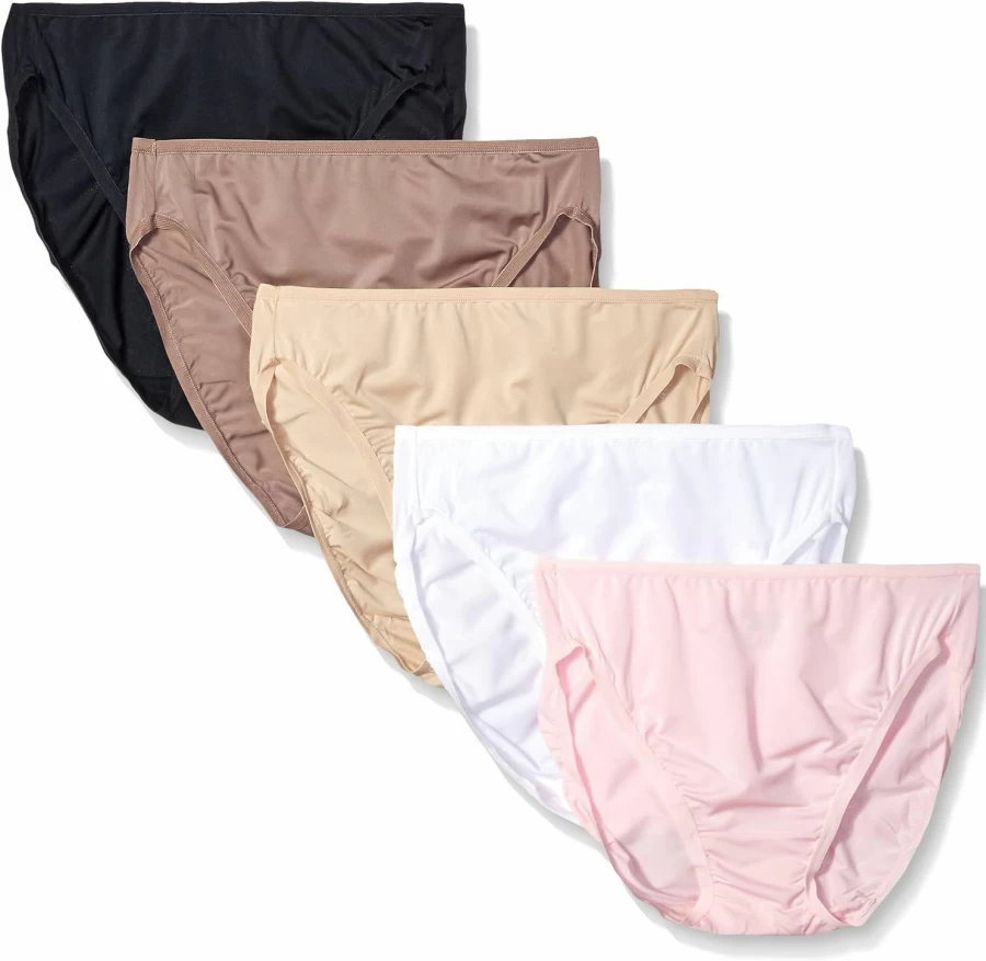 Fruit of the Loom Women's 5-Pack Comfortable Microfiber High-Cut Underwear Panties