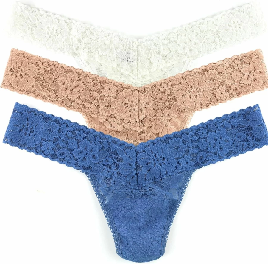 Hanky Panky 3-Pack Low Rise Thongs - Soft Comfortable Underwear for Women