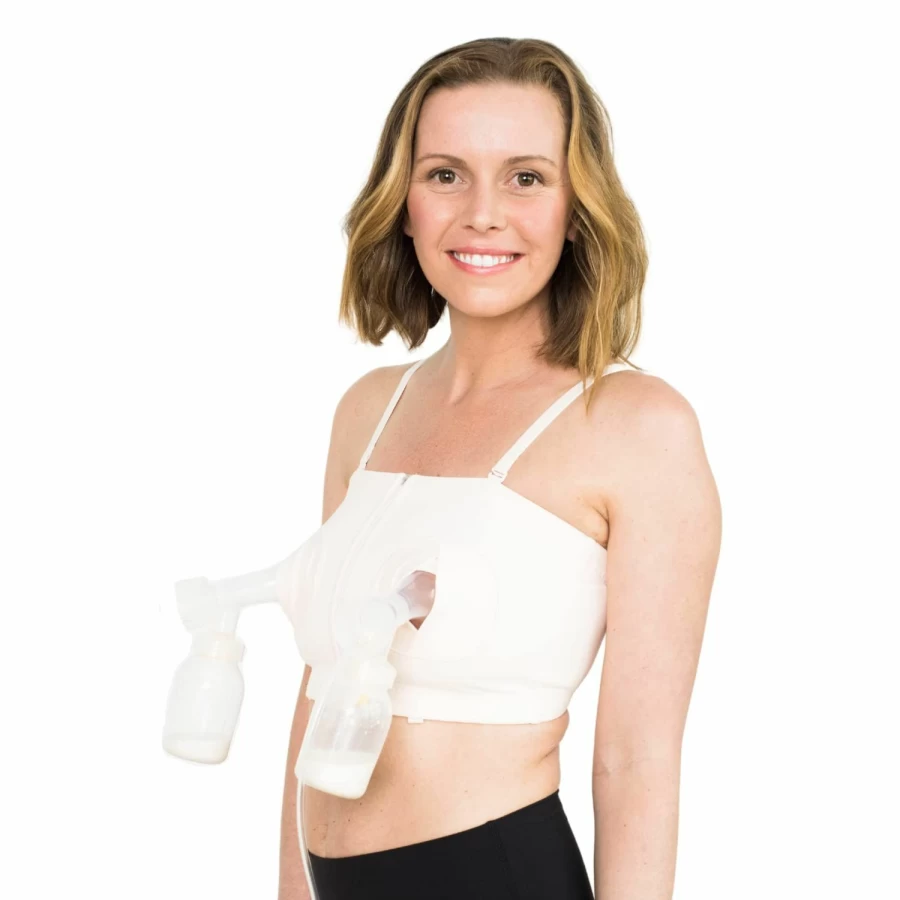 Simple Wishes Hands Free Pumping Bra - Patented Design, Comfort Fit, Adjustable Sizes, Pink for Nursing Mothers