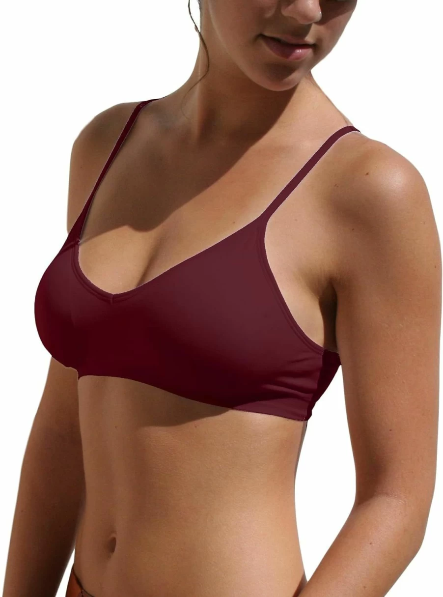 Blue 55 Women's Sexy Wireless Bralette - Padded Comfort Bra Top, Deep V-Neck Everyday Basic Lingerie