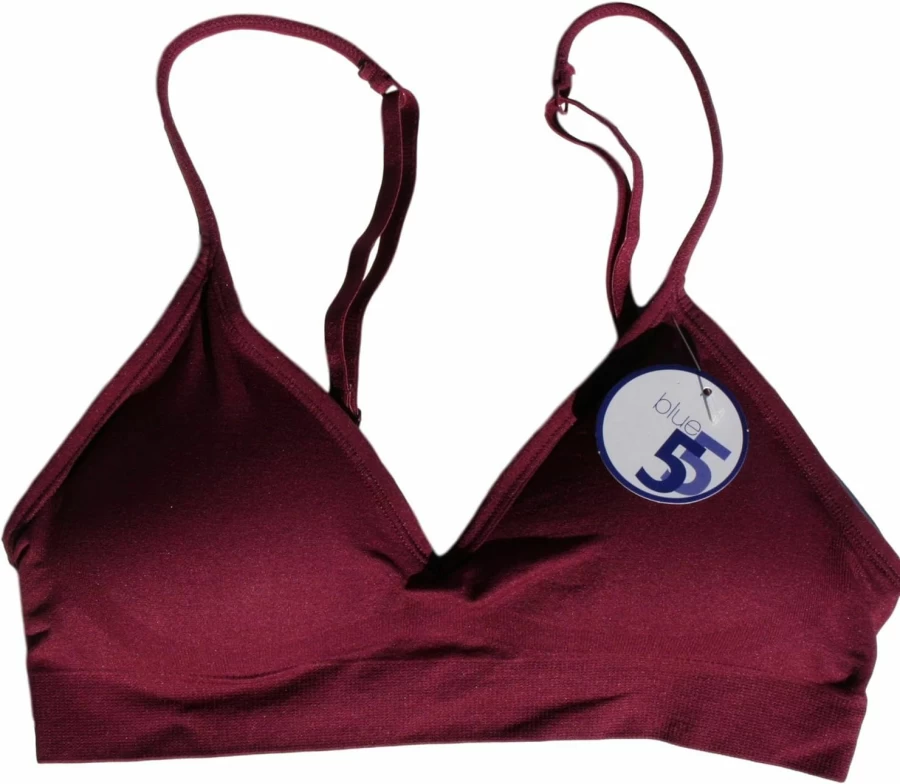 Blue 55 Women's Sexy Wireless Bralette - Padded Comfort Bra Top, Deep V-Neck Everyday Basic Lingerie