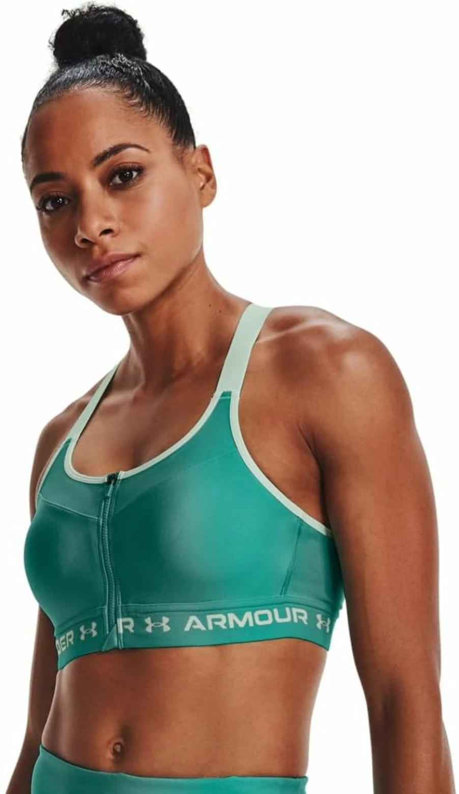 Under Armour Women's High Support Crossback Zip Front Sports Bra for Workout & Training