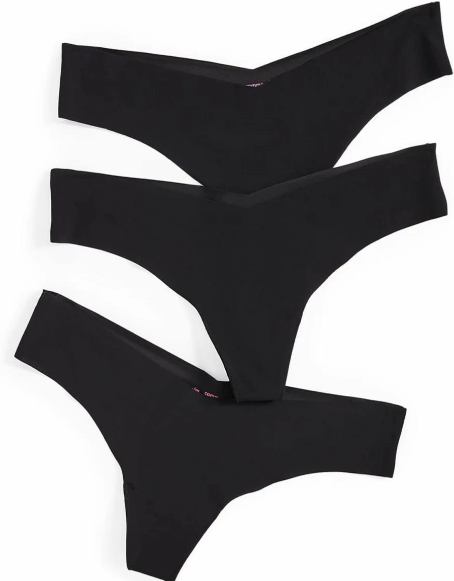 Commando Women's Classic Thong 3-Pack - Soft Comfortable Underwear Multipack