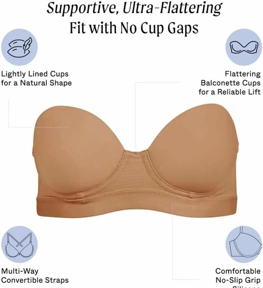 Pepper MVP Multiway Strapless Bra for Women - Convertible Underwire Bra with Removable Straps for Small Chests | Comfortable & Supportive