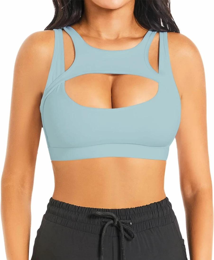 Betaven Women's Medium Support Push Up Sports Bra - Sexy Hollow Crop Top with Removable Pads for Workout, Fitness & Yoga