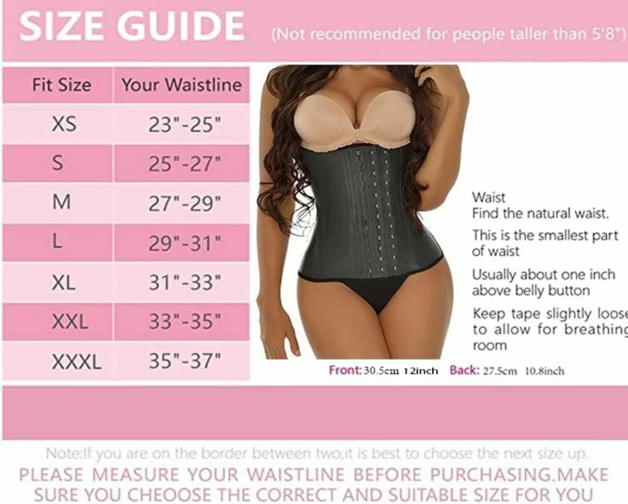 Ann Darling Latex Waist Trainer Corset for Women - Tummy Control Body Shaper Fajas Colombianas Slimming Girdle